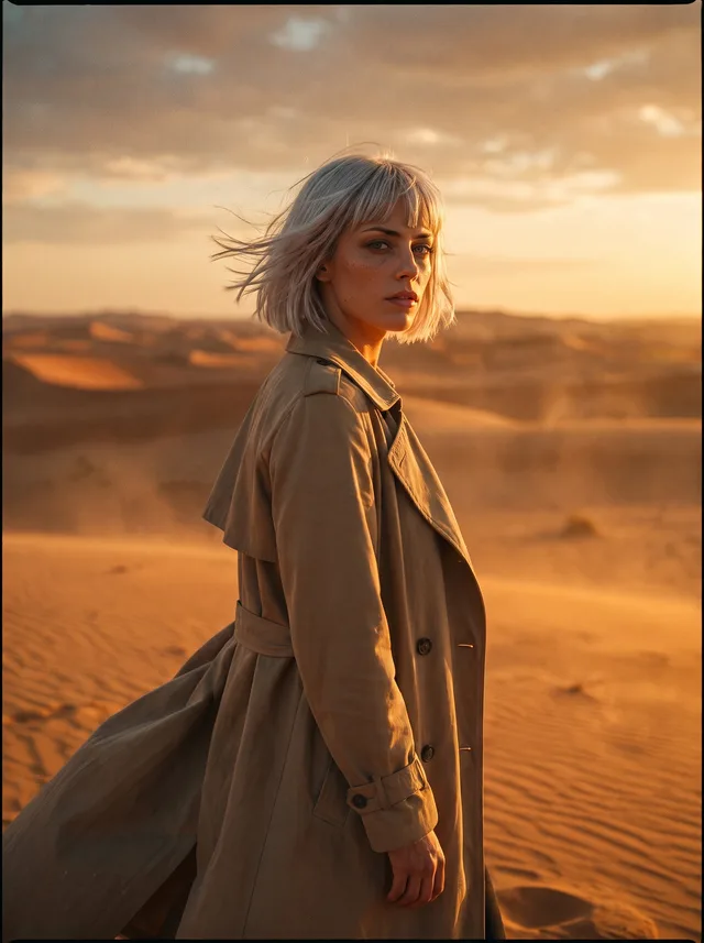 Mara in a desert at golden hour